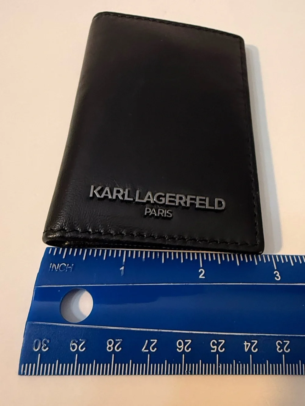 Karl Lagerfeld Black Leather Slim Card Holder wallet